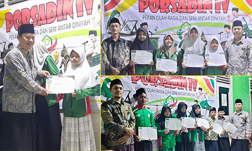 Pemberian Sertifikat Penghargaan Santri Berprestasi PORSADIN IV
